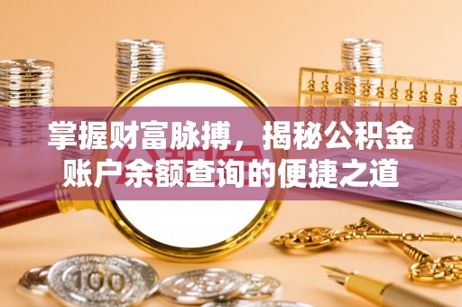 柘城掌握财富脉搏，揭秘公积金账户余额查询的便捷之道