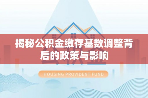 柘城揭秘公积金缴存基数调整背后的政策与影响