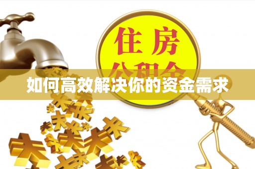柘城如何高效解决你的资金需求