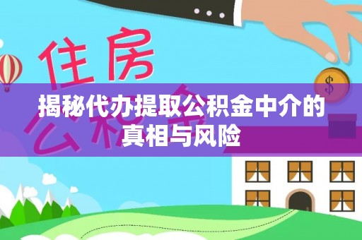 柘城揭秘代办提取公积金中介的真相与风险